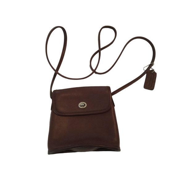 Coach Handbags - 134 Coach Vintage authentic certificate Mocha tango leather crossbody